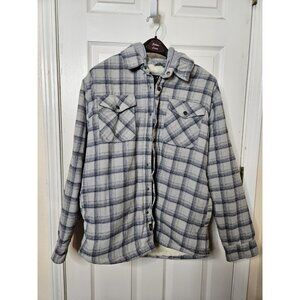Men's Lee  Work Wear Sherpa Lined Hooded Jacket Coat Gray Large